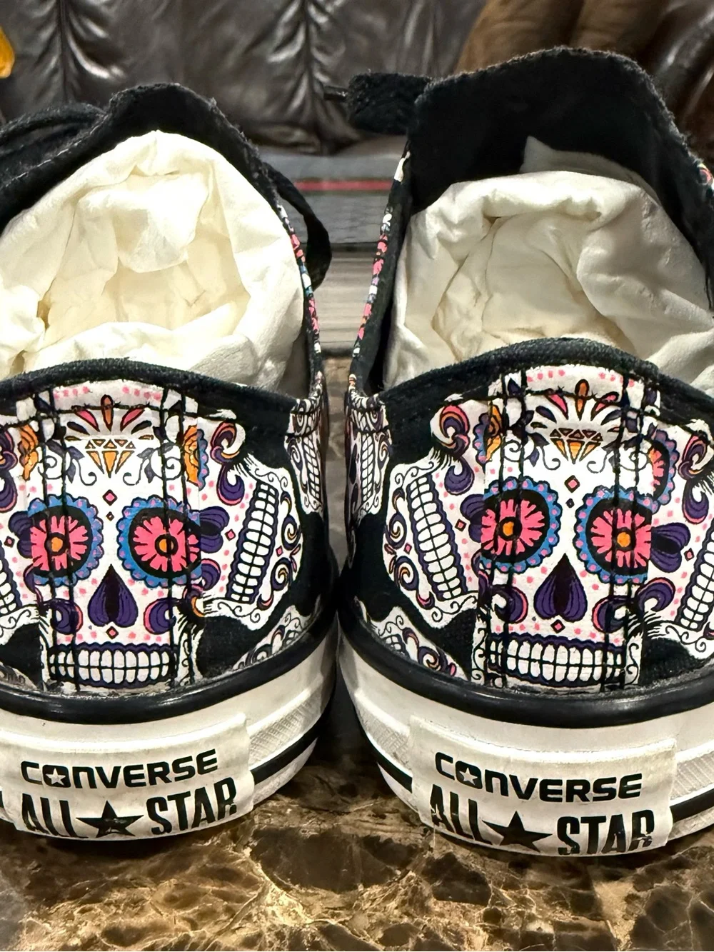 Converse Sugar Skull Dia De Los Muertos Low Top Sneakers Youth 3, Women 5 EU 35!